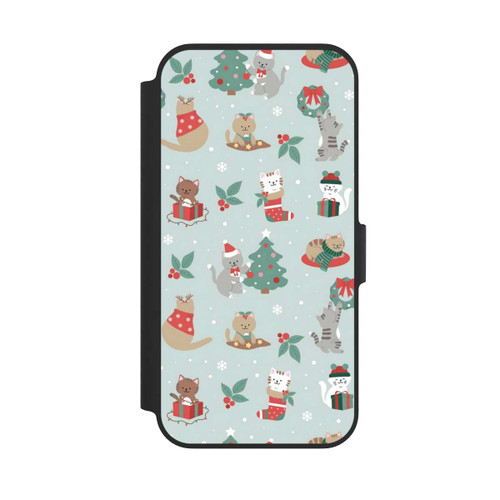 Apple iPhone 13 Pro NIVOflip festliche Katzen im Winterwunderland