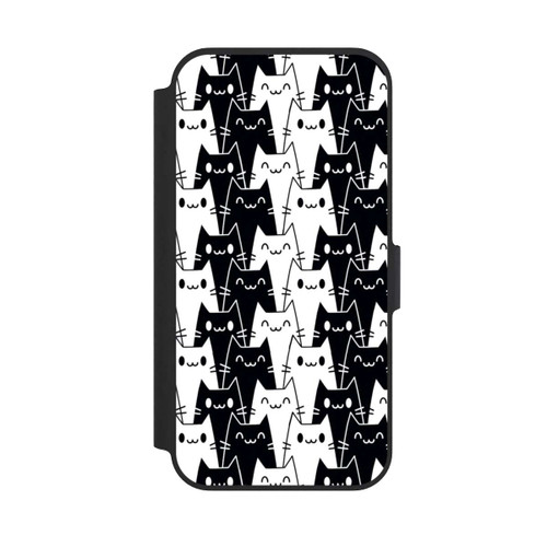 Apple iPhone 13 Pro NIVOflip Katzentapete Schwarz Weiß