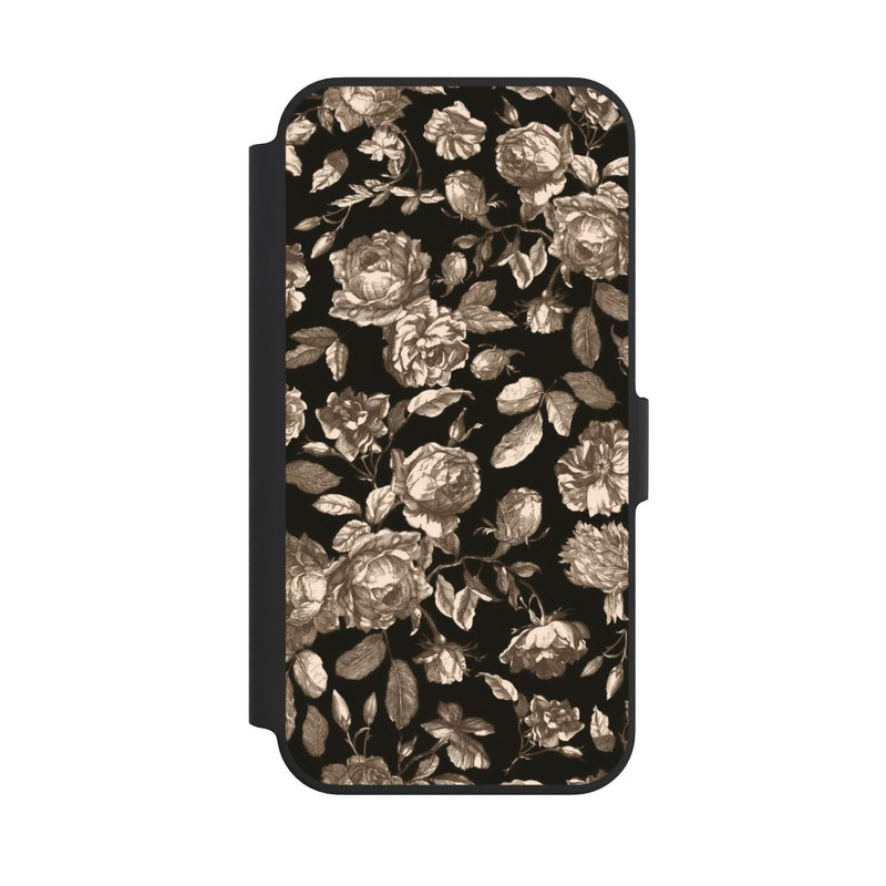 iPhone 13 Pro NIVOflip Leinwand dunkle Blumen