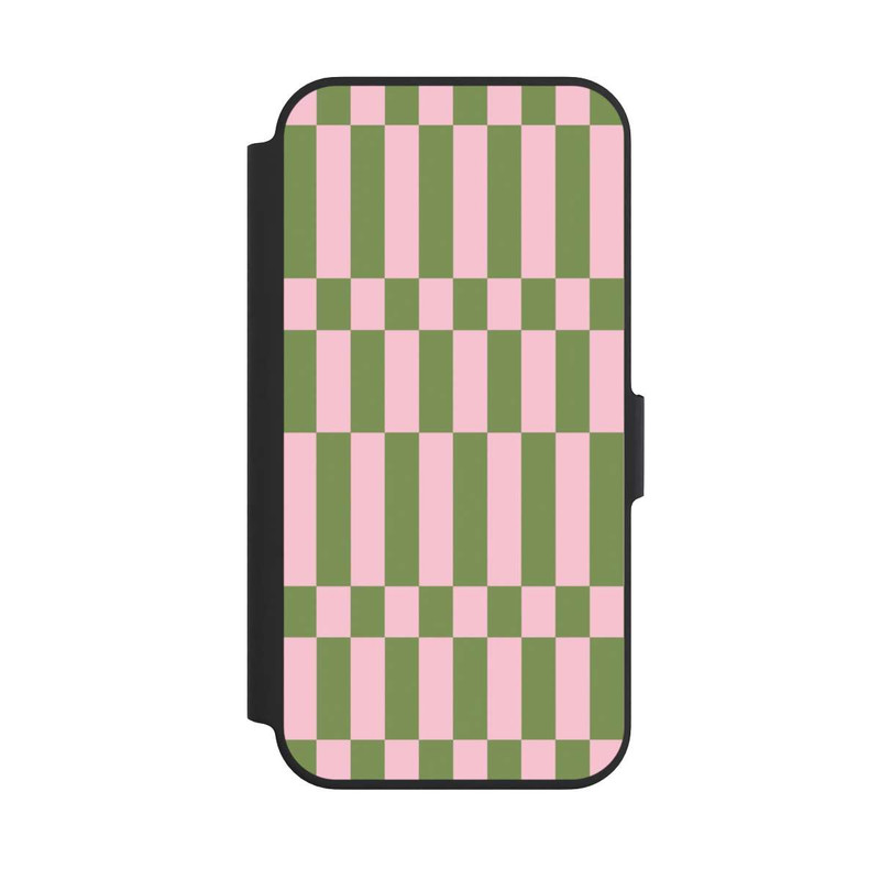 iPhone 13 Pro NIVOflip Thème à Carreaux Sauge et Rose