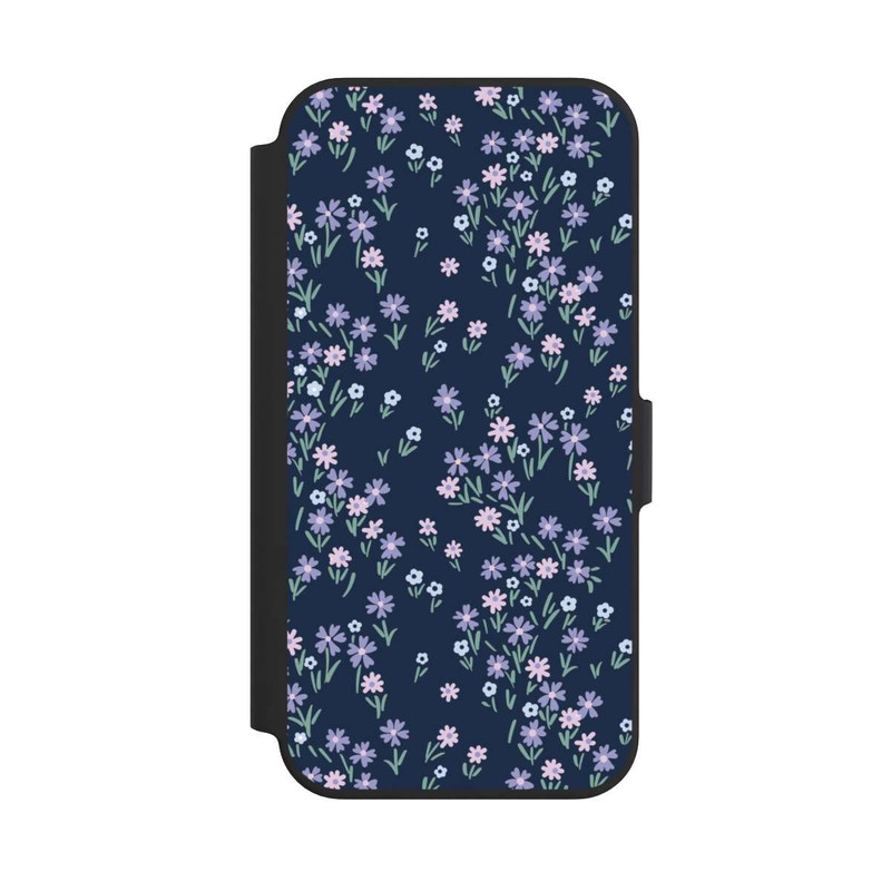 iPhone 13 Pro NIVOflip Thème Floral Bleu Foncé