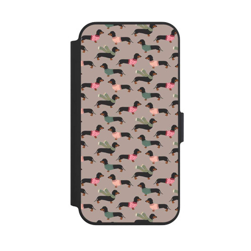 Apple iPhone 13 Pro NIVOflip Dackel Muster Winter