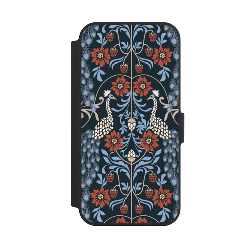 Apple iPhone 13 Pro NIVOflip Vintage Peacock Garden Arts and Crafts Floral Dark