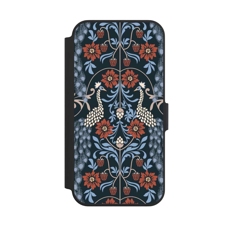 iPhone 13 Pro NIVOflip Vintage Peacock Garden Arts and Crafts Floral Dark
