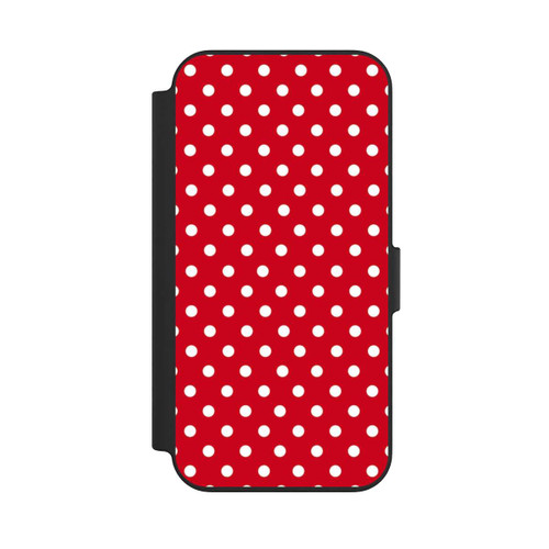 Apple iPhone 13 NIVOflip Polka Dots Dunkelrot und Weiß