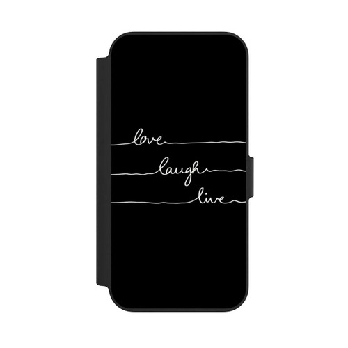 Apple iPhone 13 NIVOflip Love Laugh Live weiß/schwarz