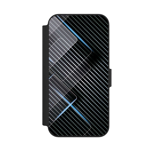 Apple iPhone 13 NIVOflip Blaue Linien auf Karbon