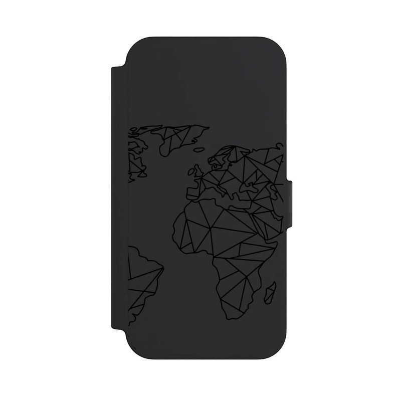 iPhone 13 NIVOflip Polygon Map Black transparent
