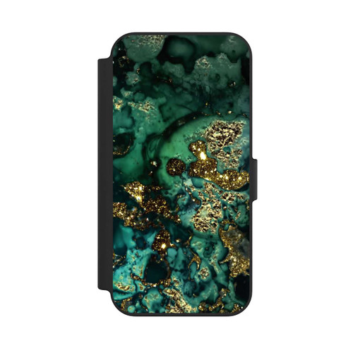 Apple iPhone 13 NIVOflip Cyan Glitter Marble Look