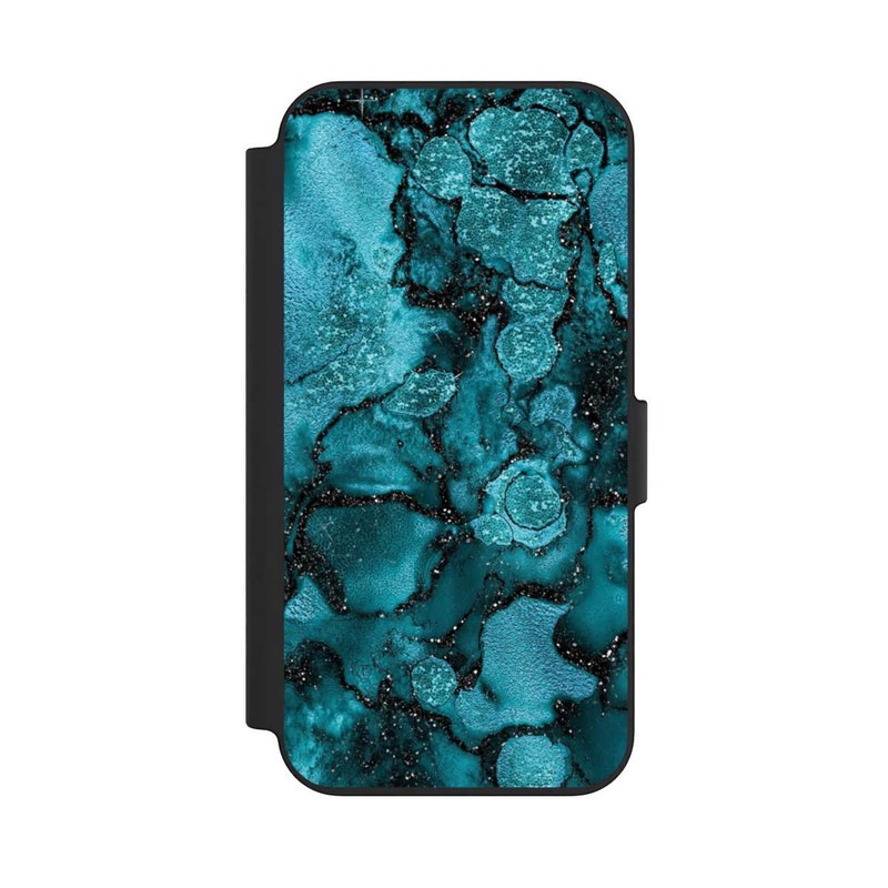 iPhone 13 NIVOflip  Blauer Glitzerlook