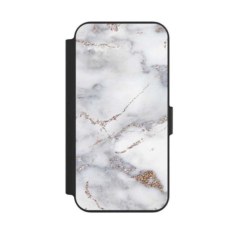iPhone 13 NIVOflip Silberglitzer Marmorlook