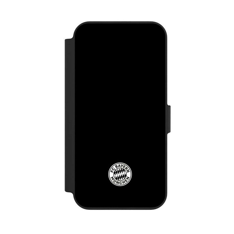iPhone 13 NIVOflip Logo FCB Classique Petit - Blanc sur Fond Noir