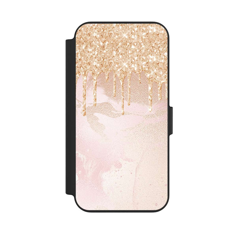 iPhone 13 NIVOflip  Roségoldener Glitzer Tropfen Look