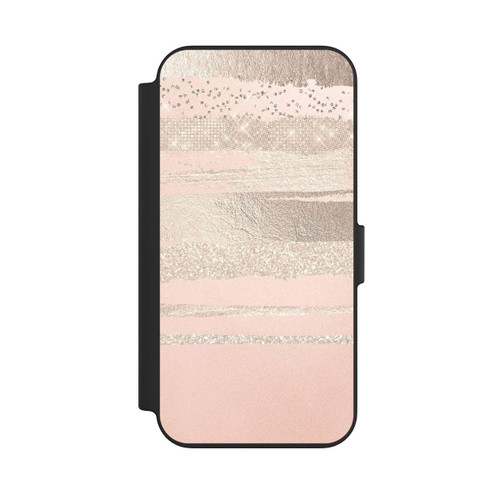 Apple iPhone 13 NIVOflip Glitzerschichten (Rosé/Silver) Glitterlook