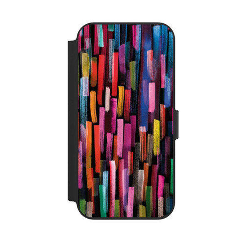 Apple iPhone 13 NIVOflip Bunte Pinselstriche schwarz