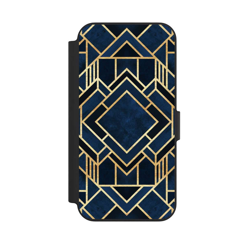 iPhone 13 NIVOflip Impression Art Déco Bleu Or
