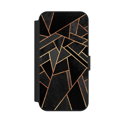 Apple iPhone 13 NIVOflip Schwarze Nacht Gold Druck