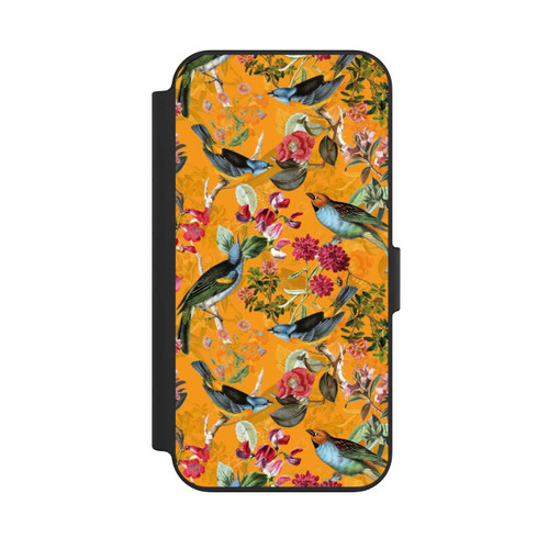 Apple iPhone 13 NIVOflip Tapete mit Vögeln und Blumen