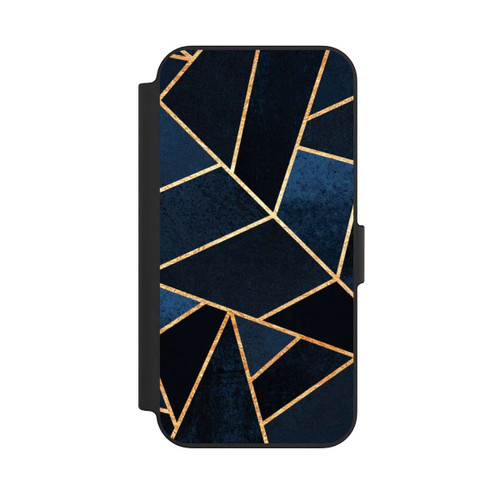 Apple iPhone 13 NIVOflip Navy Stein Golddruck