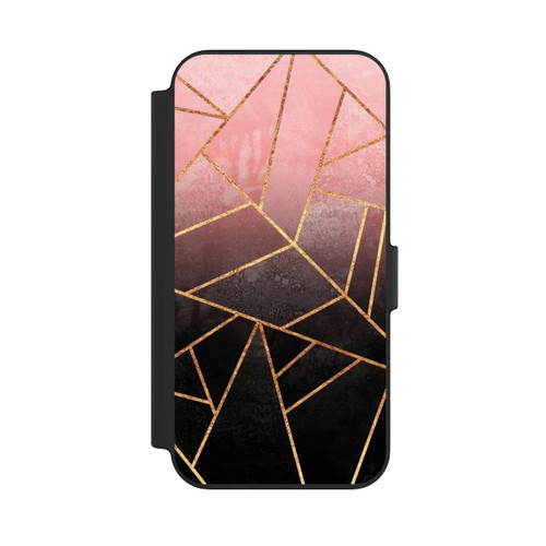 Apple iPhone 13 NIVOflip Pinker und Schwarzer Stein Gold Druck