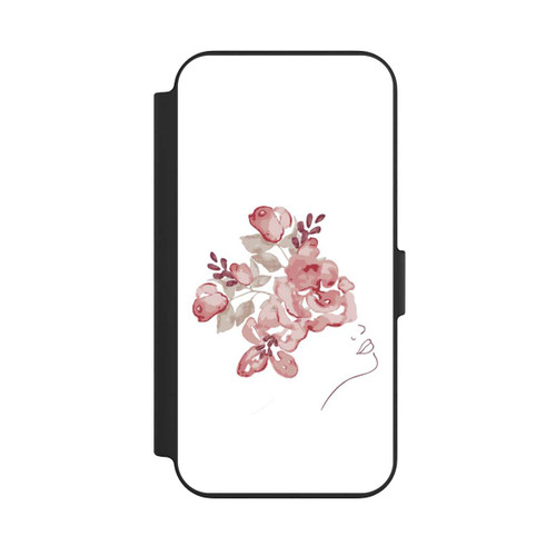 Apple iPhone 13 NIVOflip Line Art Gesicht Blumen