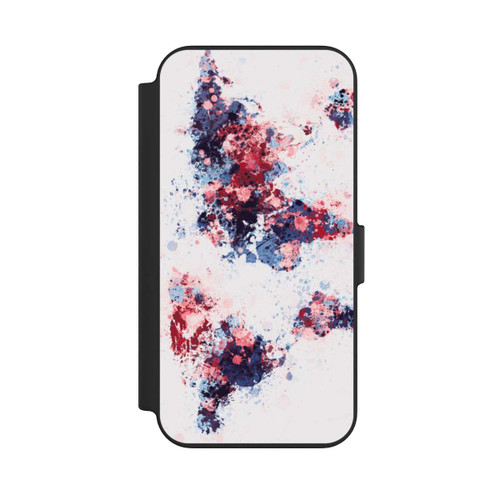 Apple iPhone 13 NIVOflip World Map Paint Splashes Blue Red