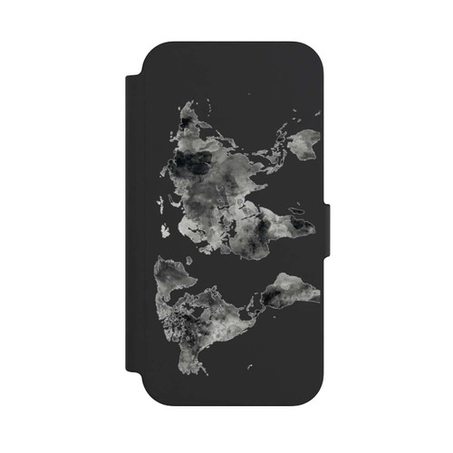 Apple iPhone 13 NIVOflip World Map Black Transparent