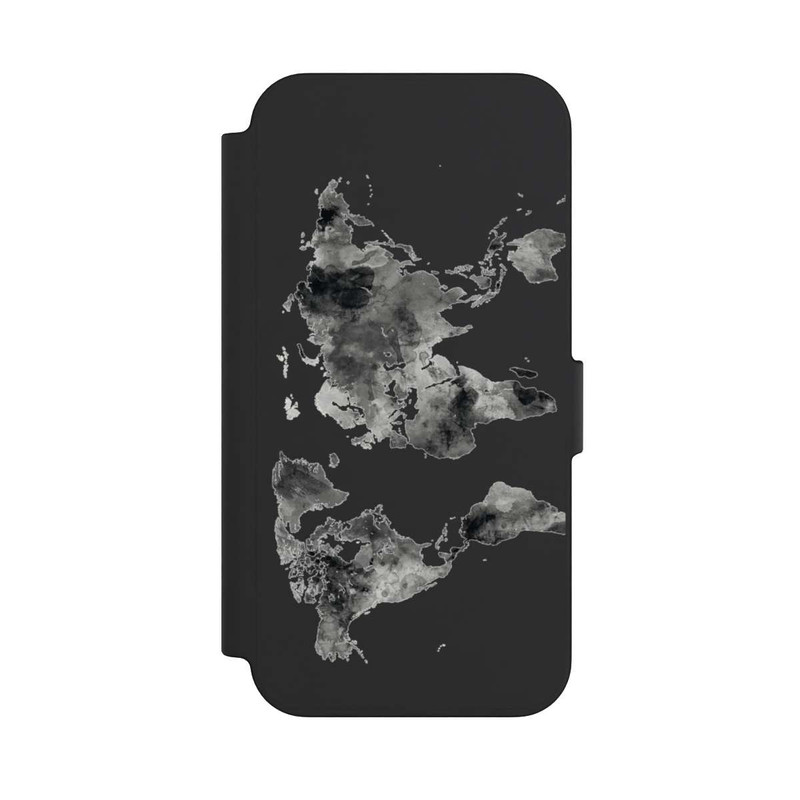 iPhone 13 NIVOflip World Map Black Transparent