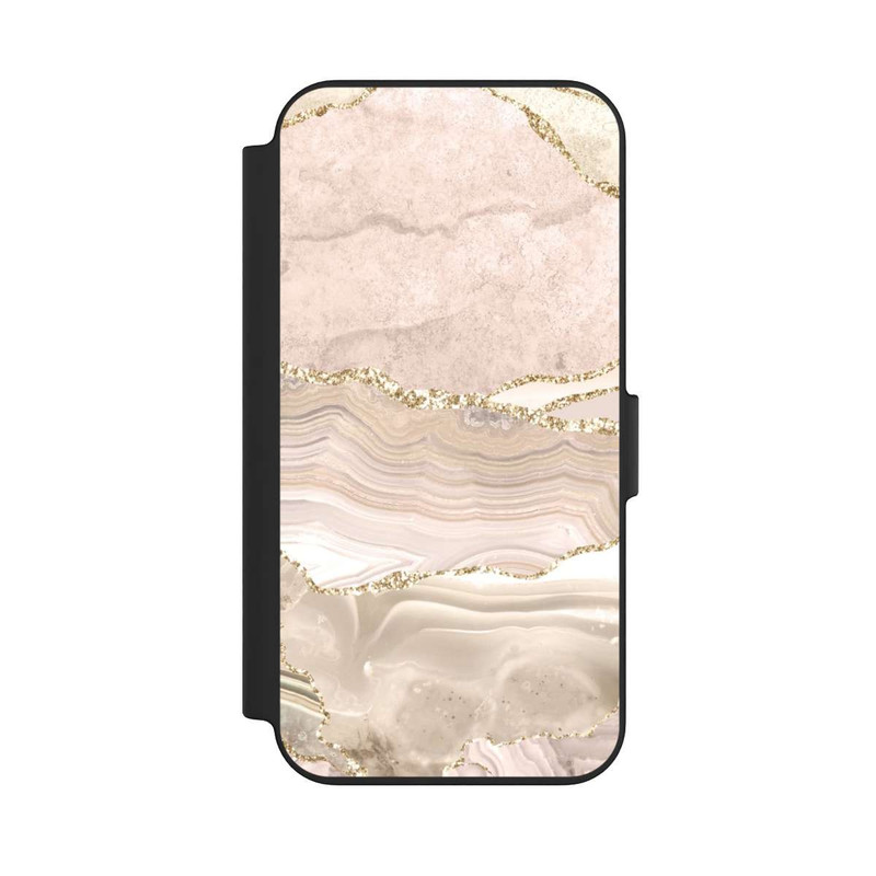 iPhone 13 NIVOflip Rayures marbrées or rose