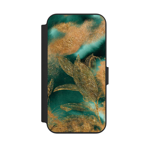 Apple iPhone 13 NIVOflip Gold und Grün Natur