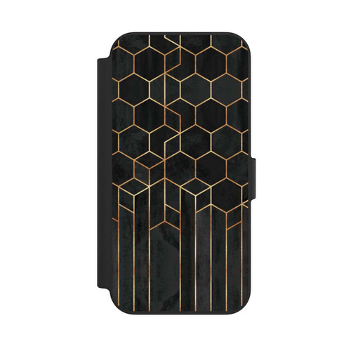 Apple iPhone 13 NIVOflip Schwarze Sechsecke