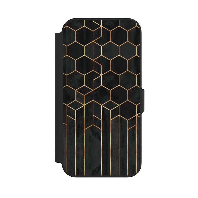 iPhone 13 NIVOflip Schwarze Sechsecke