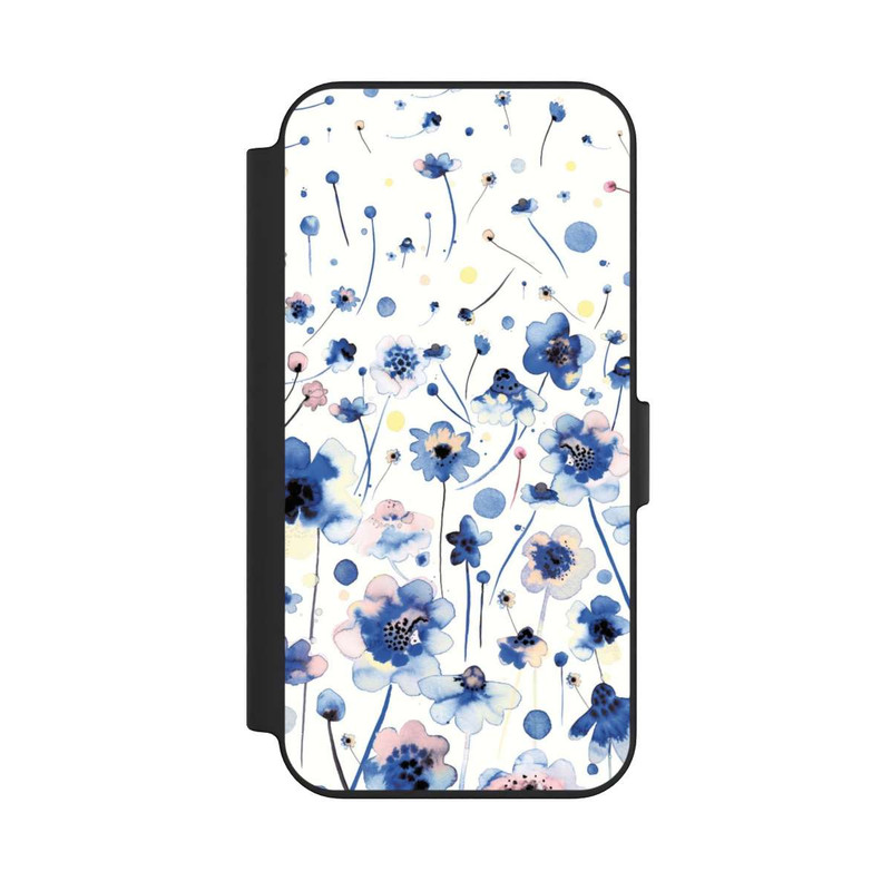 iPhone 13 NIVOflip Aquarelltinte blaue Blumen