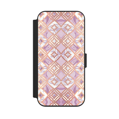 Apple iPhone 13 NIVOflip Pink Gold Rhombic Marble Tiles