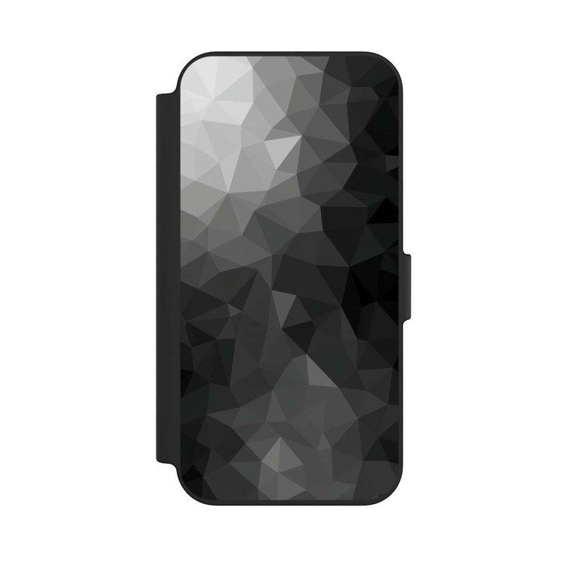 iPhone 13 NIVOflip Polygonales Mosaik Schwarz/Weiß