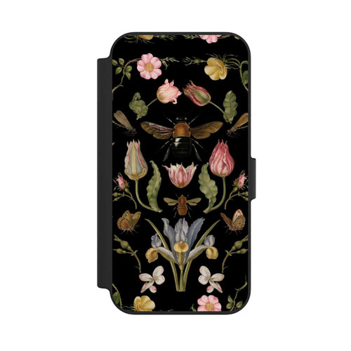 Apple iPhone 13 NIVOflip Wildblumen und Biene Schwarz