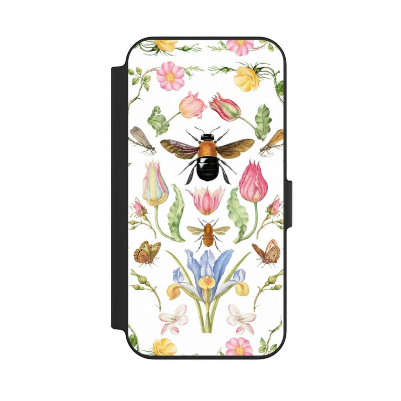 iPhone 13 NIVOflip Wildblumen mit Biene weiß