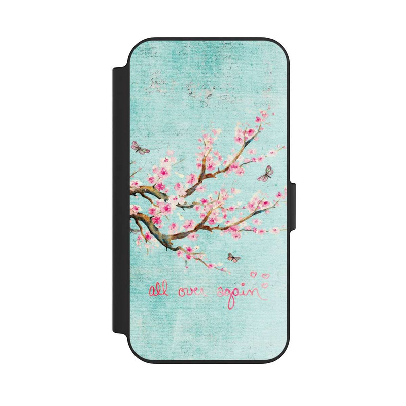 iPhone 13 NIVOflip Motif d'arbre en fleurs de cerisier bleu