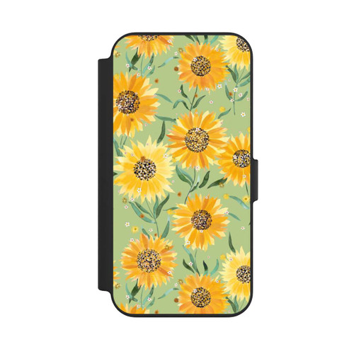 Apple iPhone 13 NIVOflip Sonnenblumen grün