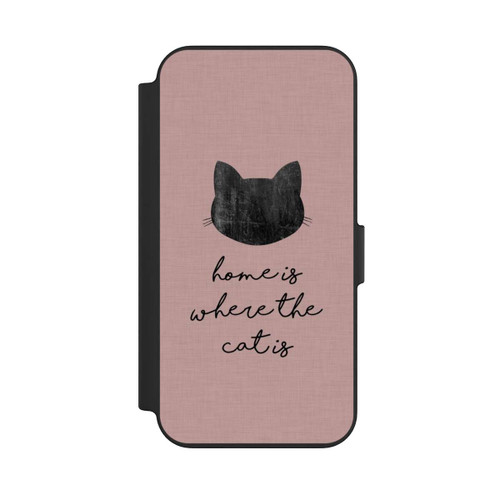 Apple iPhone 13 NIVOflip Home Is Where The Cat Is - Black on Pink