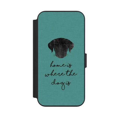 Apple iPhone 13 NIVOflip Home Is Where The Dog Is - Black on Turquoise 
