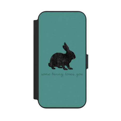 Apple iPhone 13 NIVOflip Some Bunny Loves You - Black on Turquoise