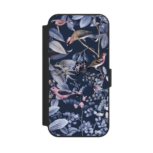 Apple iPhone 13 NIVOflip Vögel und Beeren blau