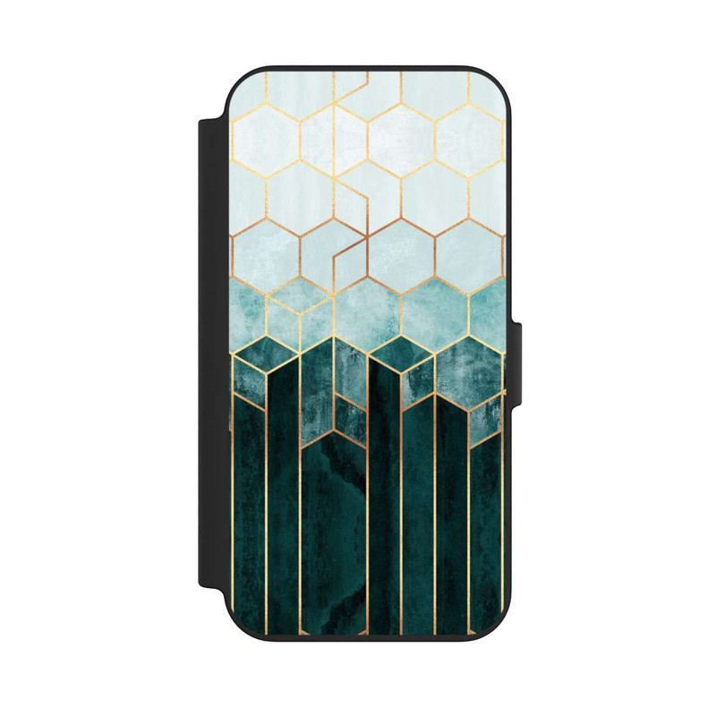 iPhone 13 NIVOflip Blaugrüne Sechsecke