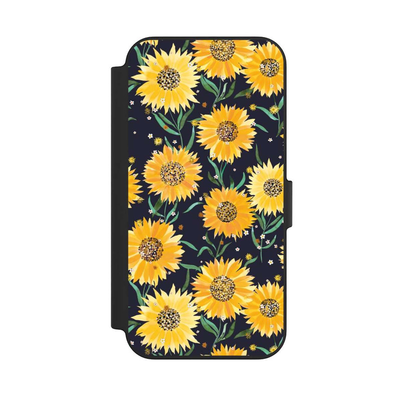 iPhone 13 NIVOflip Sunflowers Black