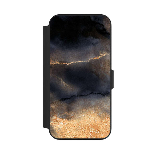 Apple iPhone 13 NIVOflip Schwarzer Marmor Goldstaub Look