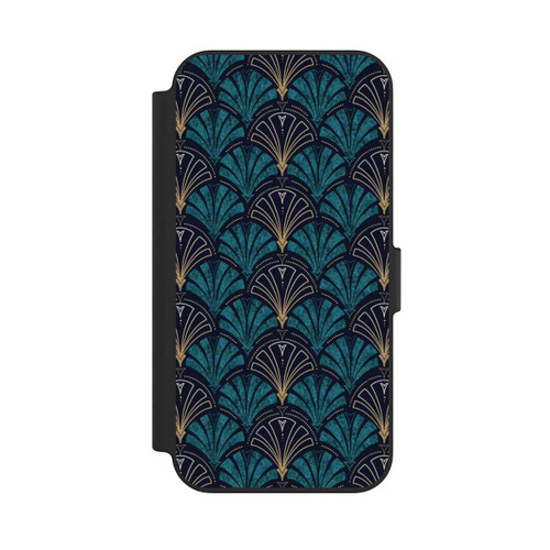 Apple iPhone 13 NIVOflip Art Deco Aquamarin Gold