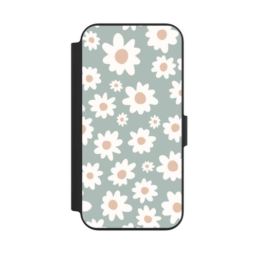 Apple iPhone 13 NIVOflip Daisy Flower Seamless Pattern Green