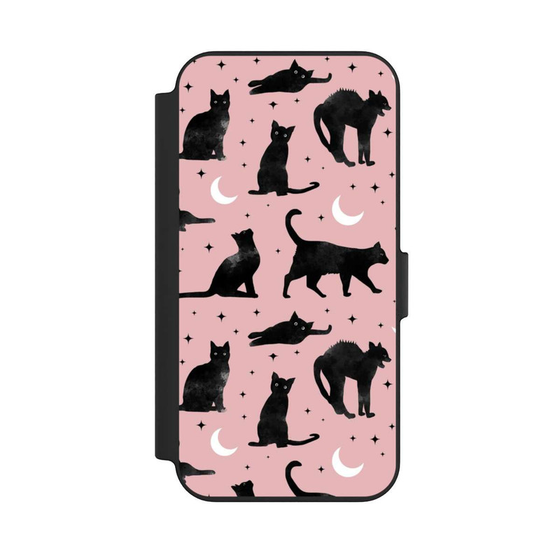 iPhone 13 NIVOflip Lune & Chats Fond Rose