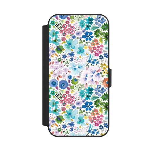 Apple iPhone 13 NIVOflip Kunstvolle kleine Frühlingsblumen blau